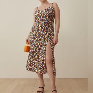 Reformation Crimini High Slit Midi Dress in Floral Print Danica NWT
